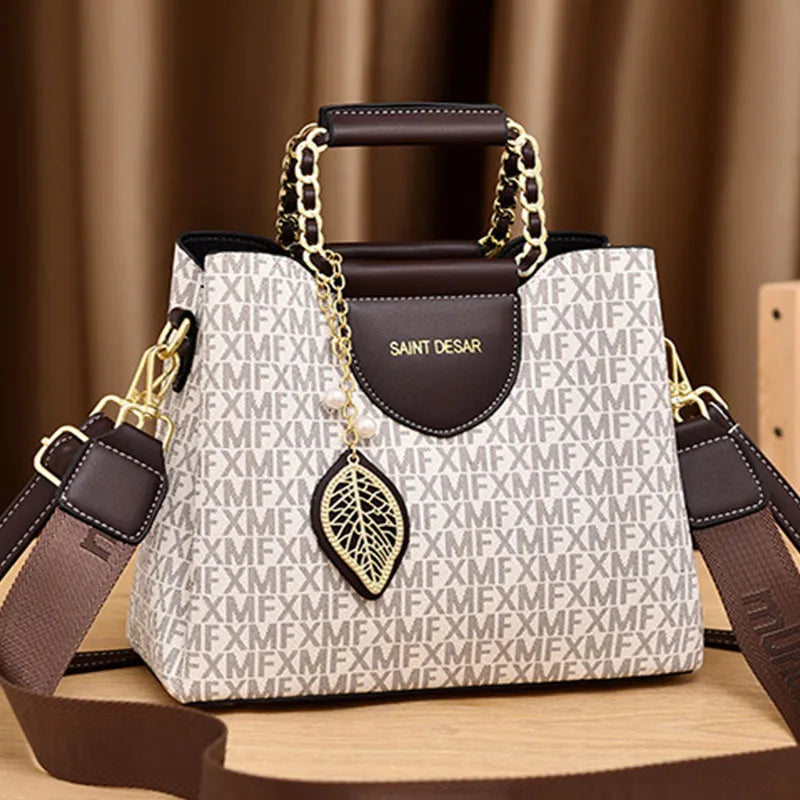 Women’s Designer Shoulder Bag - Designer Shoulder & Messenger Bag Set